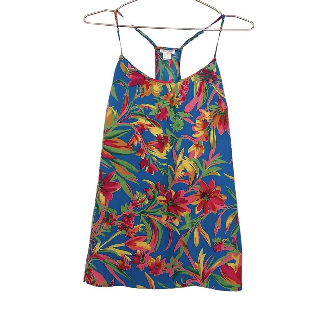 JCrew  factory sleeveless tropical print blouse size 2